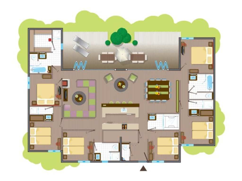 Plan intérieur grand cottage Center Parcs