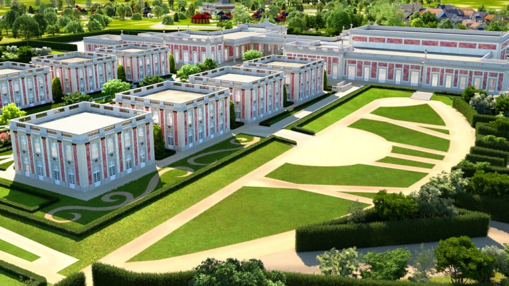 Vue aérienne de l’hôtel Le Grand Siècle au Puy du Fou