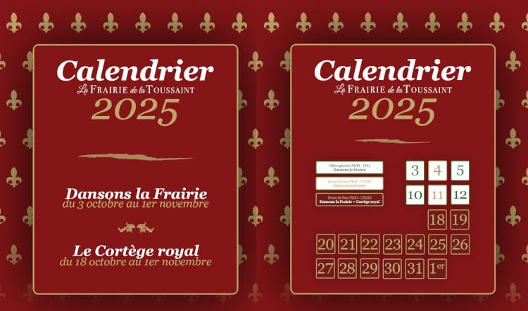 Calendrier complet de la Frairie de la Toussaint