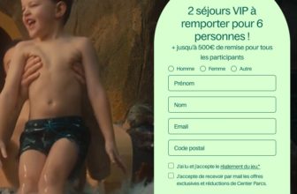 Jeu concours Center Parcs : 2 séjours VIP à gagner et jusqu’à 500€ de remise pour tous les participants
